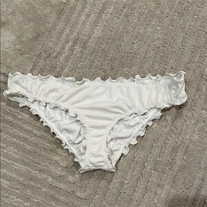White Ruffled Women's bikini bottom